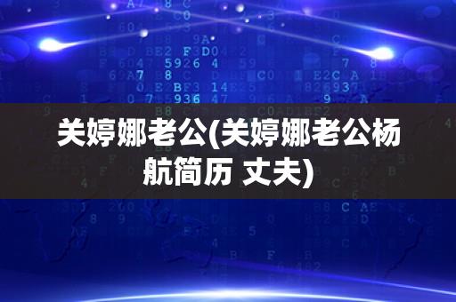 关婷娜老公(关婷娜老公杨航简历 丈夫) 关婷娜老公(关婷娜老公杨航简历 丈夫)
