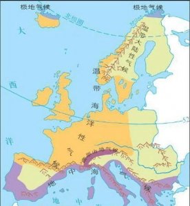 ​地中海气候分布图,法国有几种气候类型以什么气候为主