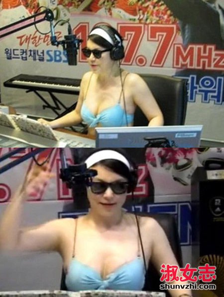 韩国晋级女主播比基尼装性感出镜