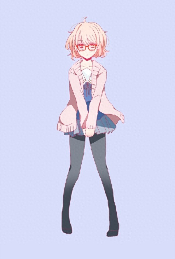 境界的彼方栗山未来手机壁纸 天然呆萌的可爱眼镜娘